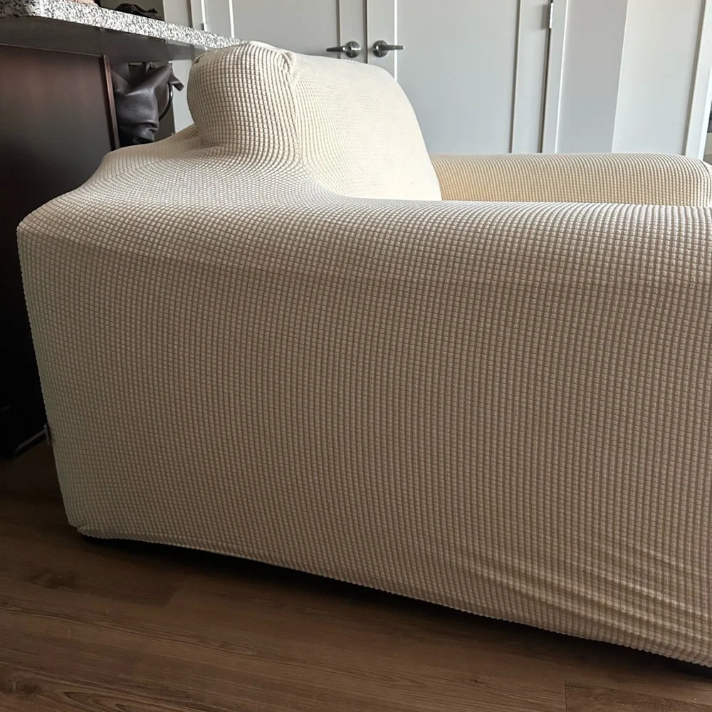 White fabric armchair
